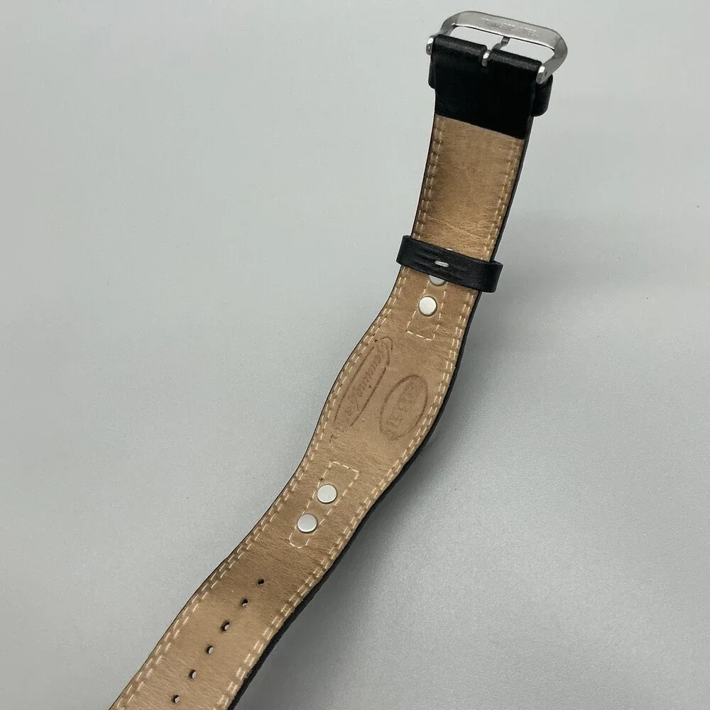 Fossil ES-9814 Womens Watch 26mm Black Star Dial Silver Tone Leather New Battery